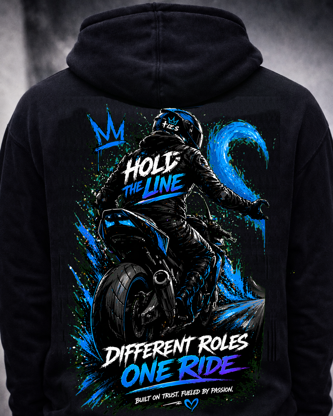 Hold The Line black hoodie back print