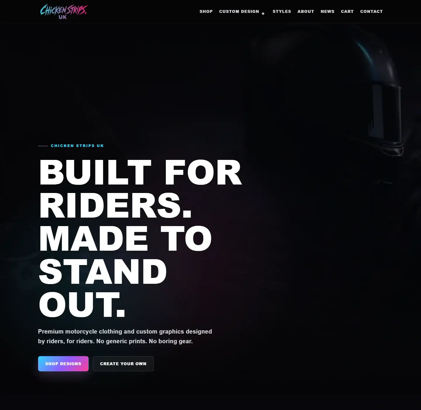 Chicken Strips new website homepage