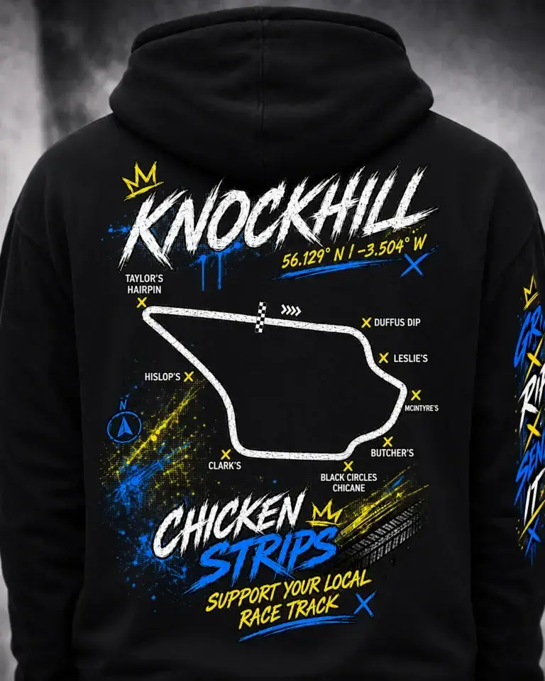 Knockhill original Chicken Strips garment design