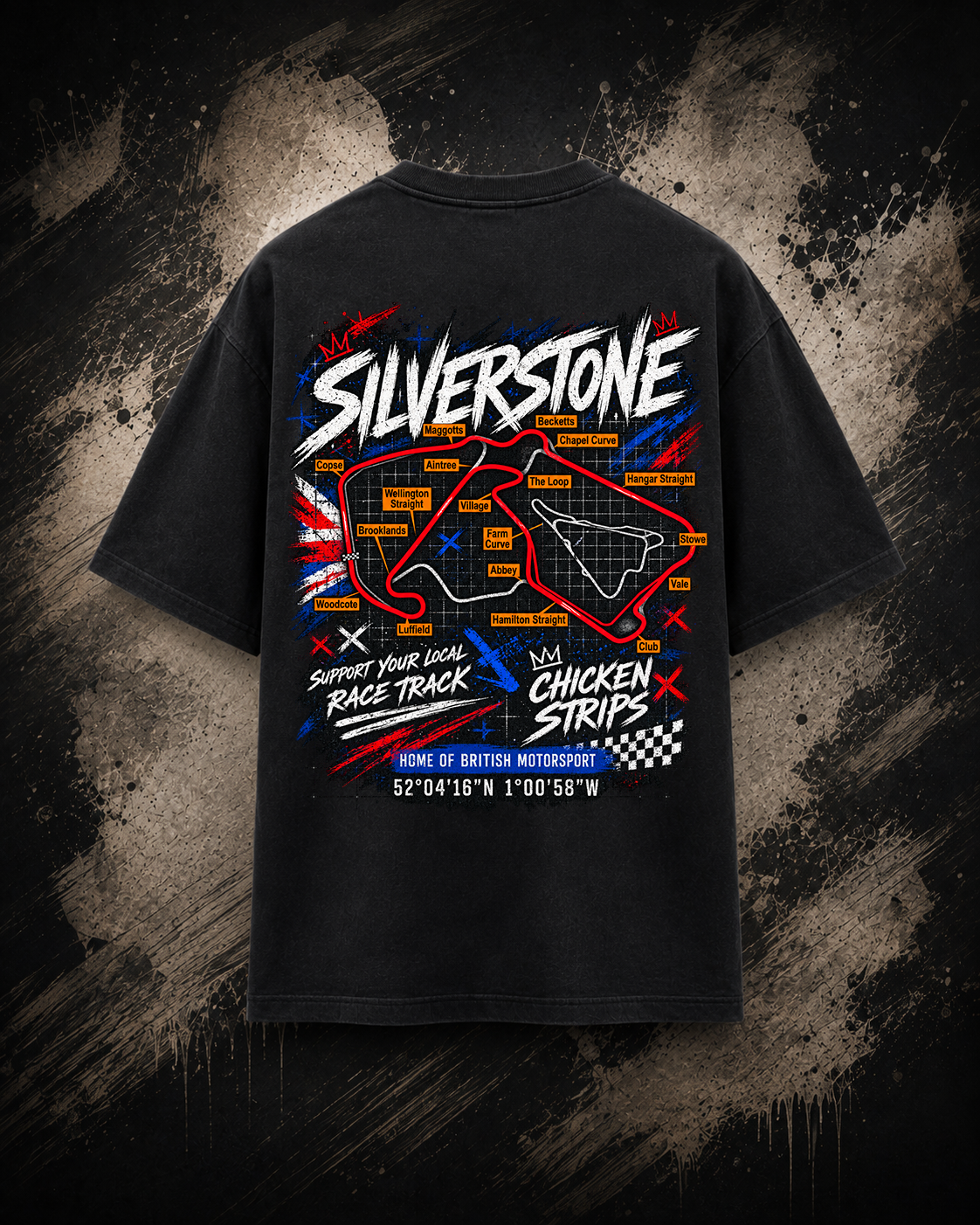 Back view of the black Silverstone Track T-Shirt