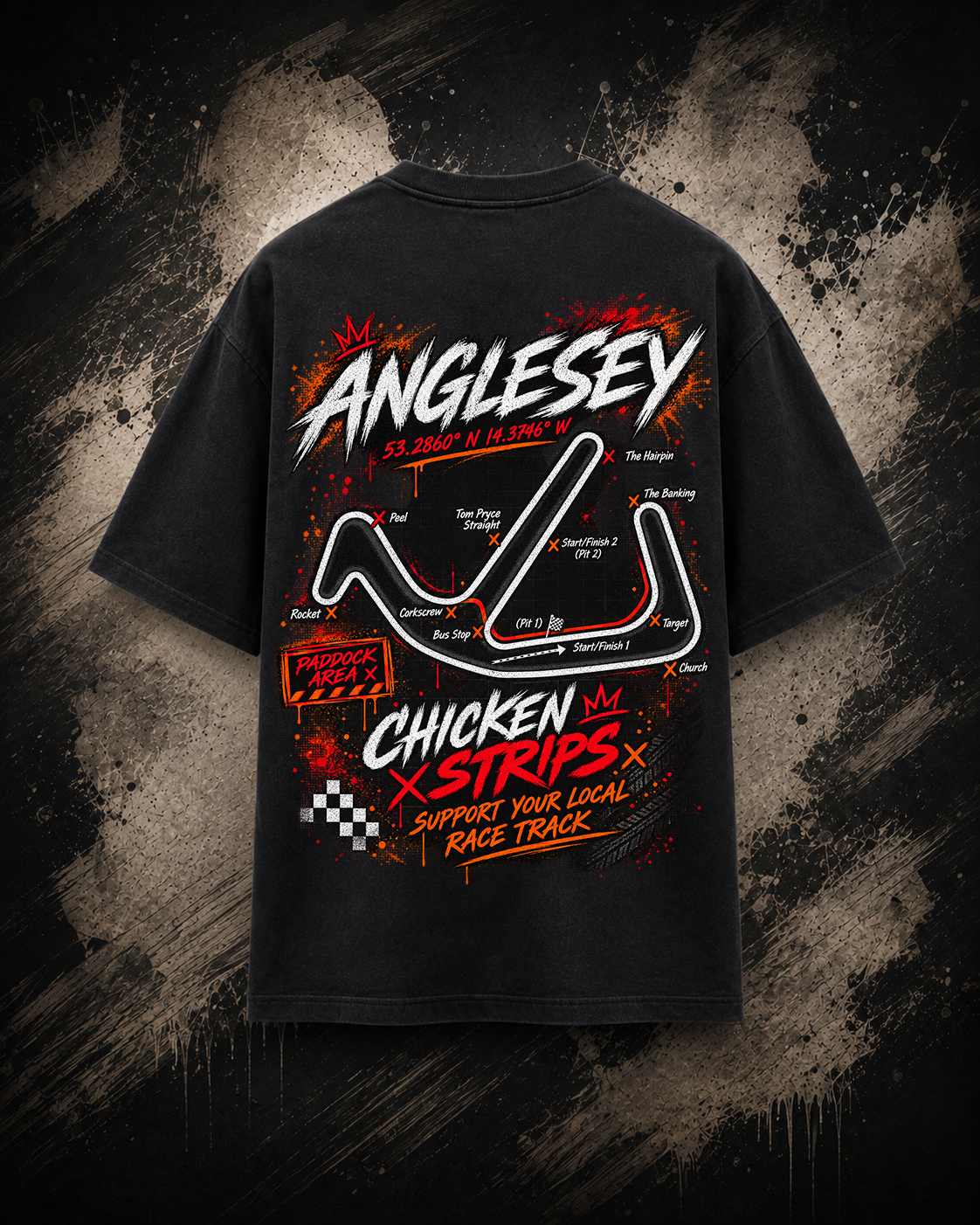 Back view of the black Anglesey Track T-Shirt
