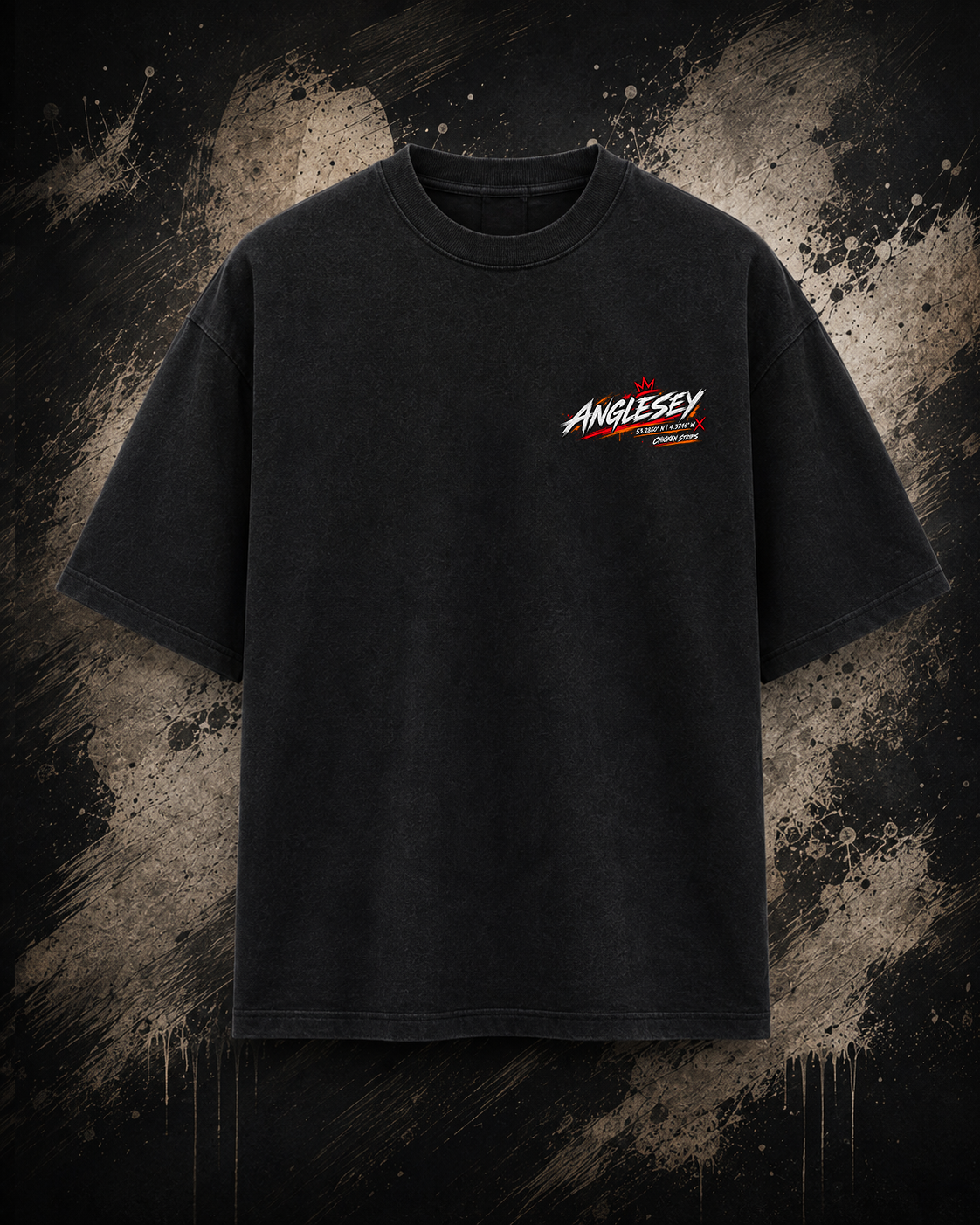 Front view of the black Anglesey Track T-Shirt