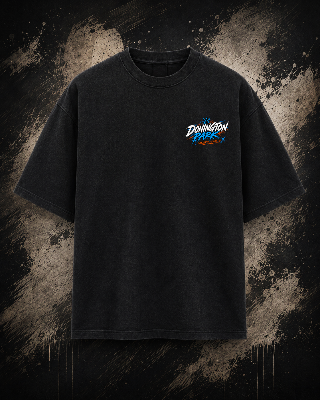 Front view of the black Donington Park Track T-Shirt