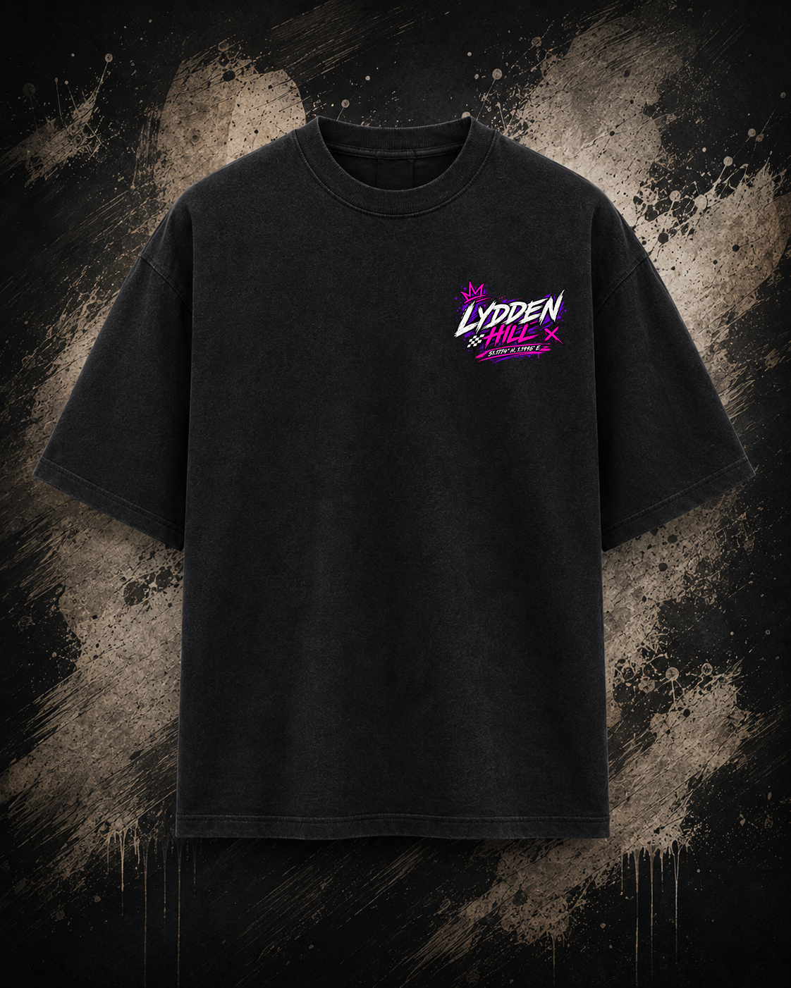 Front view of the black Lydden Hill Track T-Shirt