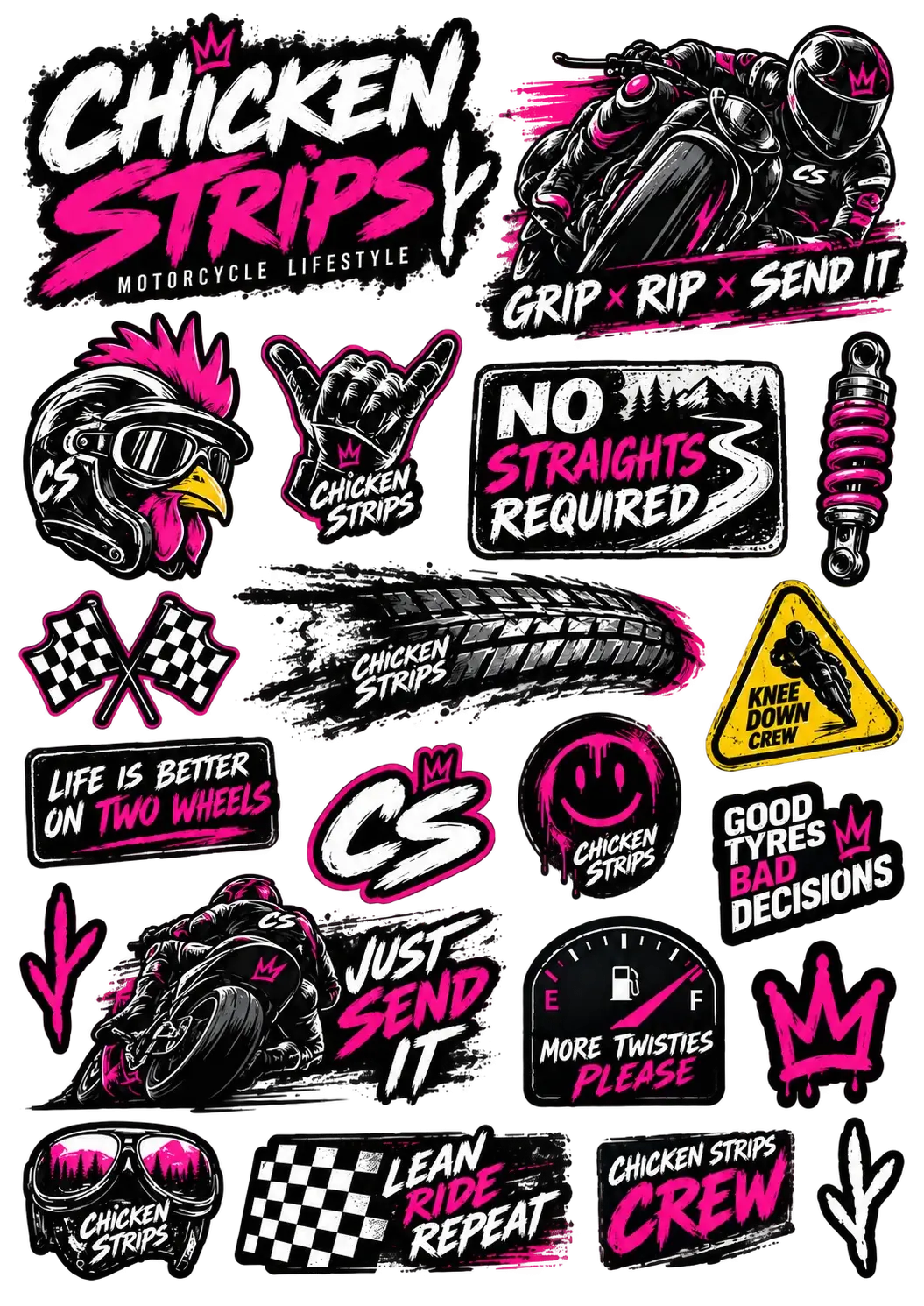 Chicken Strips UV DTF Sticker Sheet 01