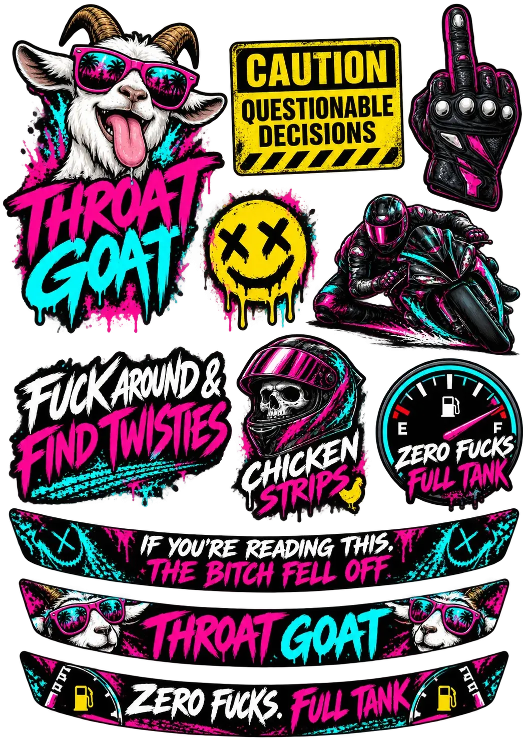 Chicken Strips UV DTF Sticker Pack 05 - Throat Goat